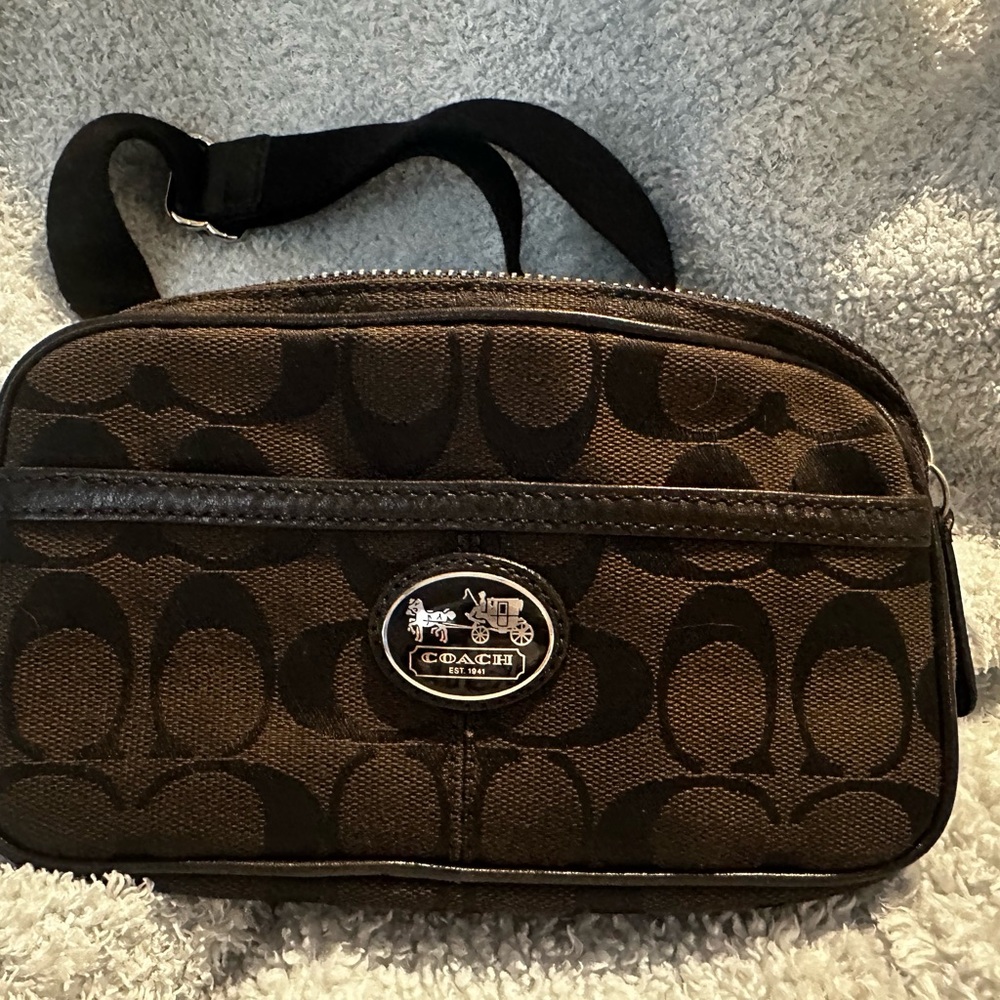 Vintage Coach Signature Canvas Accessory Pouch